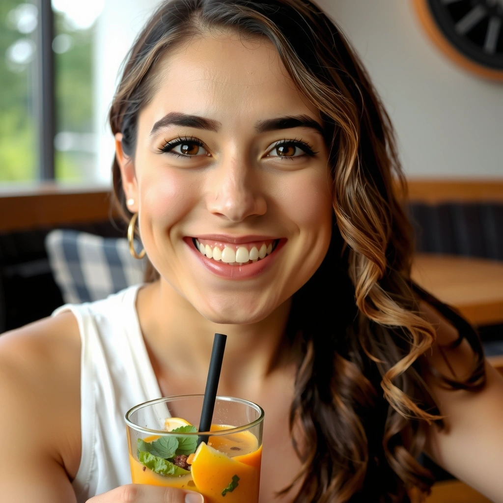 Portrait von Lena S., genießt gesunde Ernährung