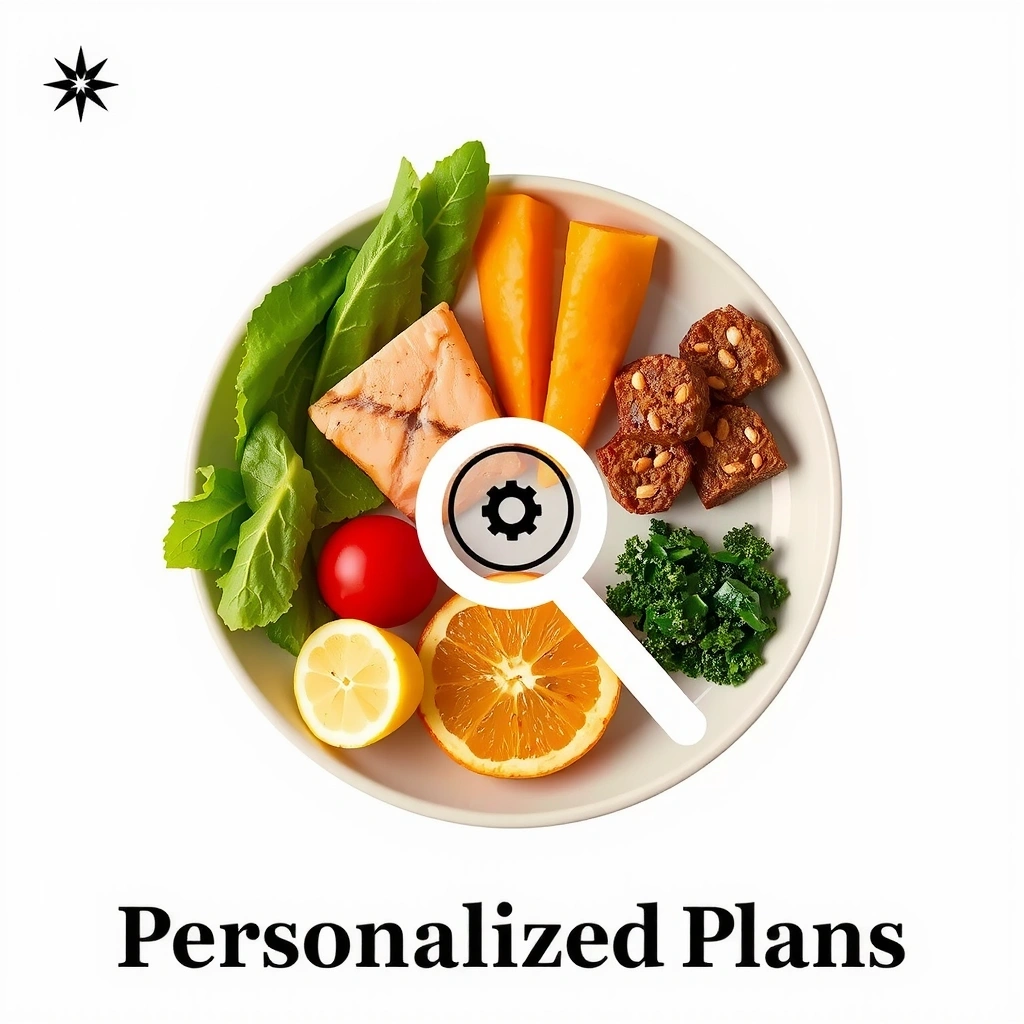 Personalisierte Lebensmittel auf einem Teller